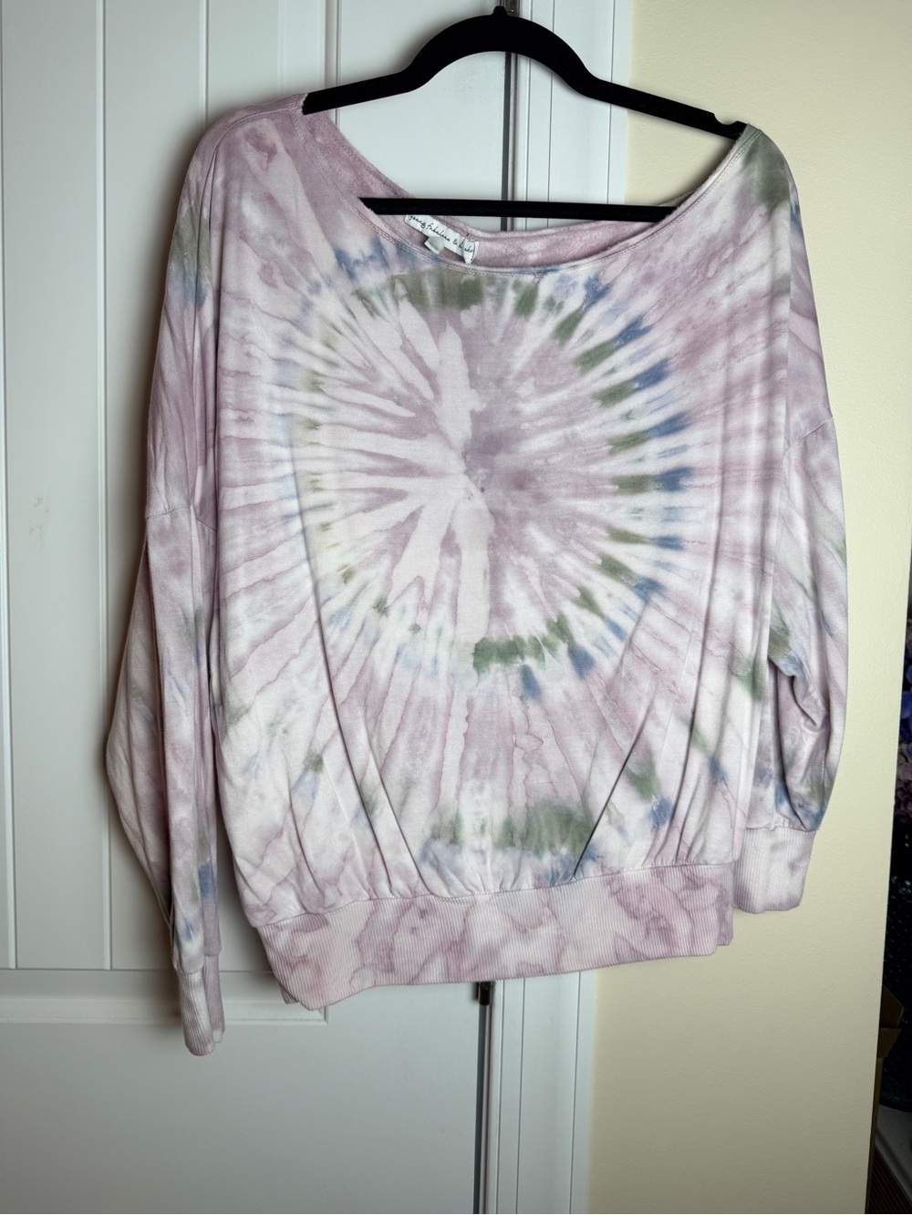 Young Fabulous & Broke Tie-Dye Wide Neck/Off Shoulder Sweatshirt